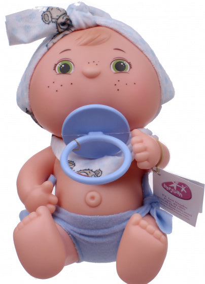 babypop strik meisjes 20 cm naturel/blauw/wit 5-delig