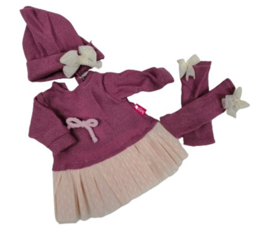 babypopkleding Colette meisjes textiel paars/roze