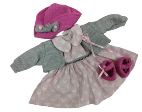 babypopkleding Llorón meisjes textiel roze/grijs