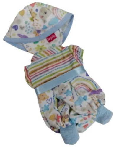 babypopkleding meisjes textiel blauw 3-delig