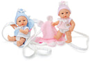 babypoppen Mini 25 cm meisjes roze/blauw 2 stuks