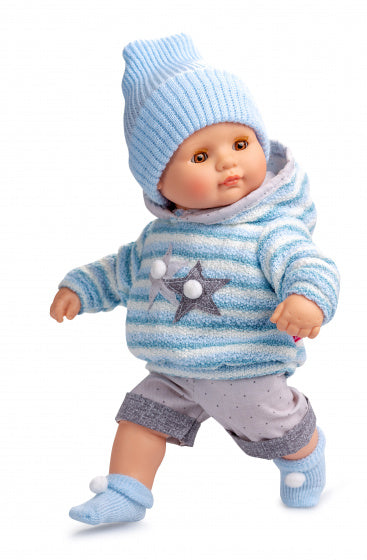 babypoppenkleding meisjes 34 cm textiel blauw 5-delig
