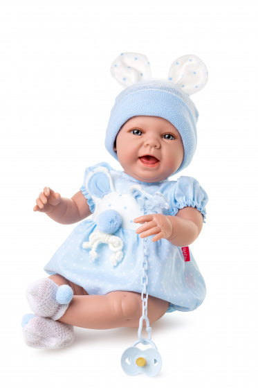 babypoppenkleding Irene meisjes 50 cm blauw 3-delig