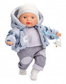 babypoppenkleding meisjes 28 cm textiel grijs/wit