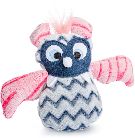 knuffelpop junior pluche 24 cm roze/grijs/blauw