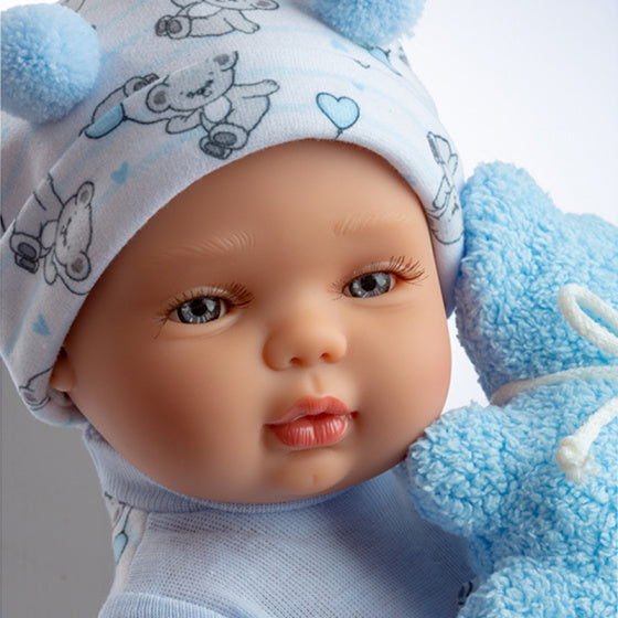 poppenpyjama Baby Smile 28 cm lichtblauw 2-delig