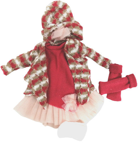 poppenjurk Fashion Girl meisjes 35 cm textiel rood
