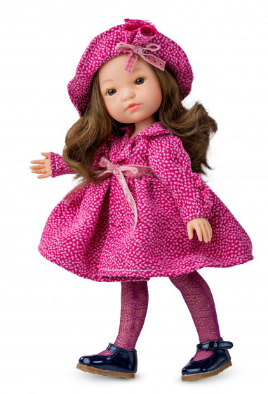 poppenjurk Fashion Girl meisjes 35 cm textiel roze/zwart
