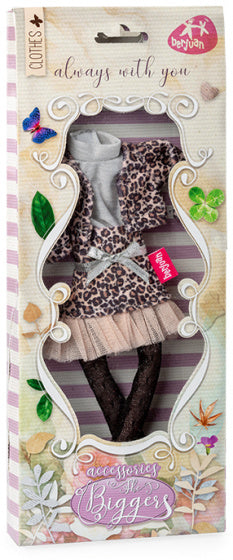 poppenkleding jurk The Biggers meisjes roze/zwart