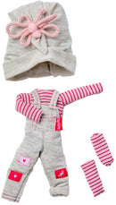 poppenkleding overall The Biggers meisjes grijs/roze