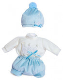 poppenpakje meisjes 28 cm textiel blauw 2-delig