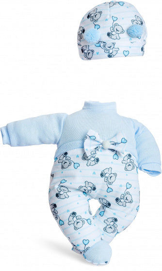 poppenpyjama Baby Smile 28 cm lichtblauw 2-delig