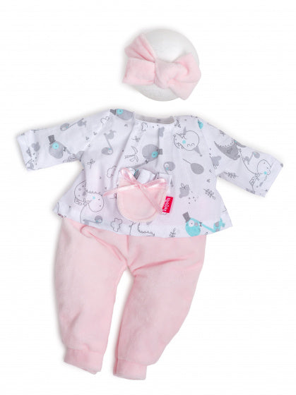 poppenpyjama Susu meisjes 30 cm roze/wit/grijs