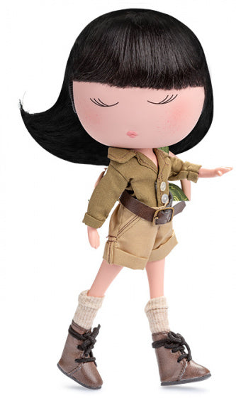 tienerpop Anekke Safari meisje 32 cm vinyl/textiel beige