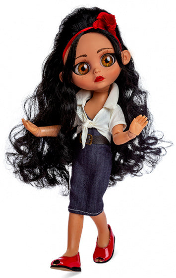 tienerpop Biggers Amy meisjes 35 cm zwart/rood