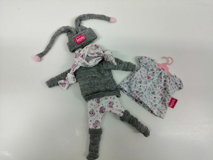 tienerpop Irene junior wol grijs/wit