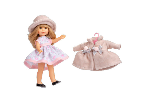 kleertjes tienerpop Irene junior wol roze/beige