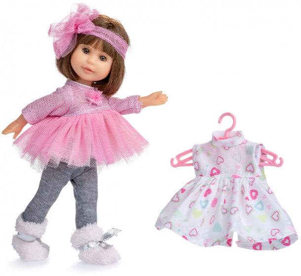 tienerpop Irene meisjes 22 cm roze/grijs