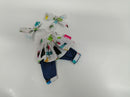 tienerpop kleertjes Luci junior vinyl wit/blauw