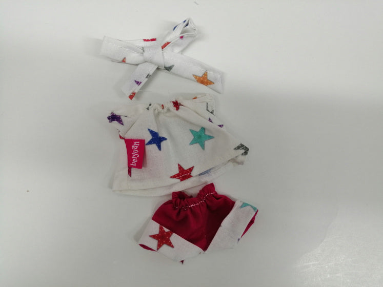 tienerpop kleertjes Luci junior vinyl wit/rood