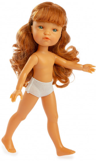 tienerpop Fashion golvend 35 cm naturel/roodbruin