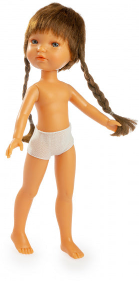 tienerpop Fashion vlechten meisjes 35 cm naturel/bruin