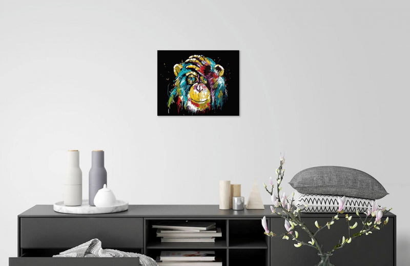 schilderen op nummer DIY Aap 50 cm canvas/acryl