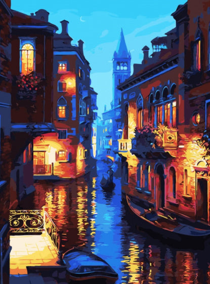 schilderen op nummer DIY Avond in Venetië 50 cm