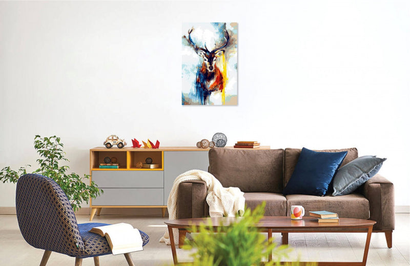schilderen op nummer DIY Hert 50 cm canvas/acryl