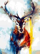 schilderen op nummer DIY Hert 50 cm canvas/acryl