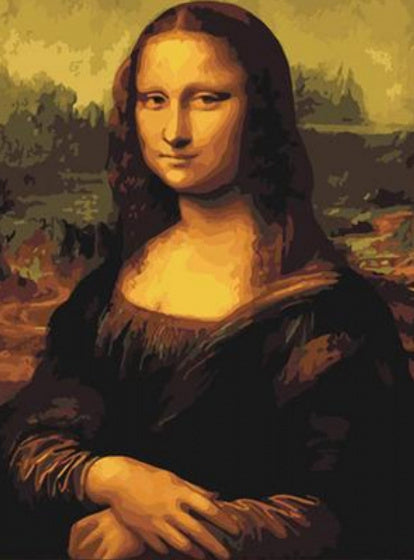 schilderen op nummer Mona Lisa 50 cm canvas/acryl
