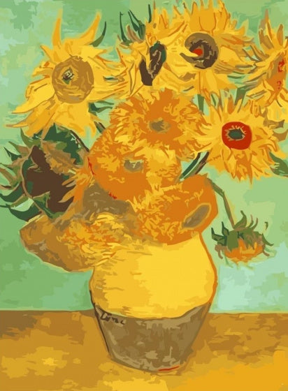 schilderen op nummer DIY Zonnenbloemen