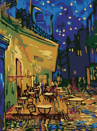 hobbypakket Caféterras 40 x 50 cm canvas 10-delig