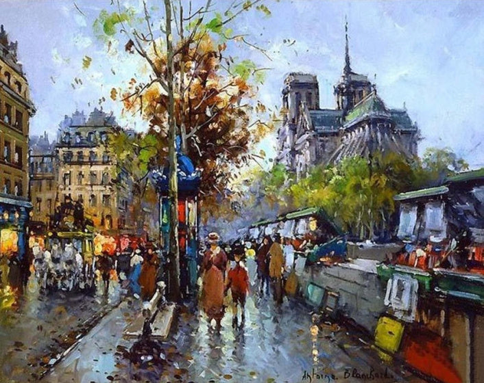 hobbypakket Notre Dame 40 x 50 cm canvas 10-delig