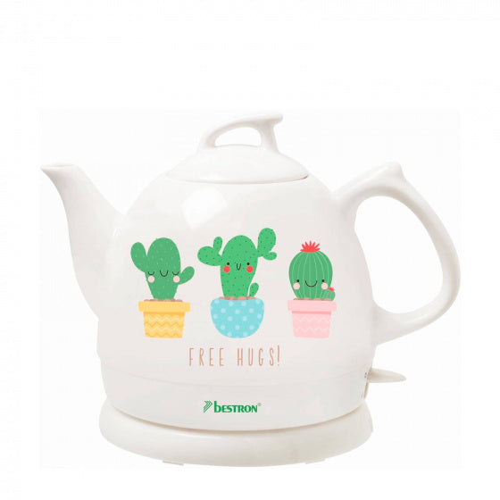 Bestron DTP800CA Cactus Keramische Waterkoker 0.8L 1785W Wit