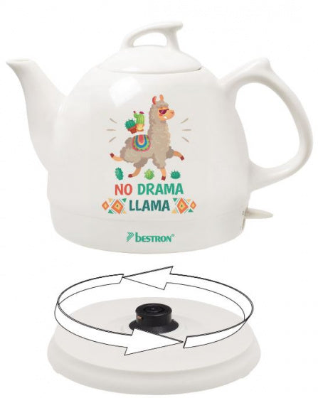 Bestron DTP800DL Lama Design Keramische Waterkoker 0.8L 1800 Watt Wit