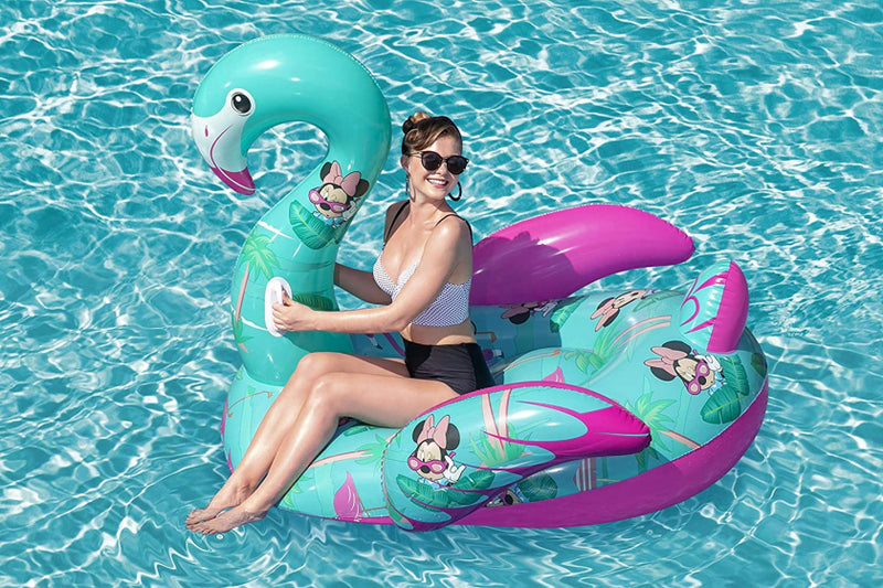 opblaasdier flamingo junior 173 x 170 cm PVC blauw/paars