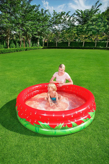 kinderzwembad Strawberry 160 x 38 cm rood/groen