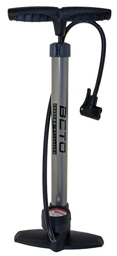 Hogedrukpomp met meter Beto met dubbele kop - staal - titanium/grijs