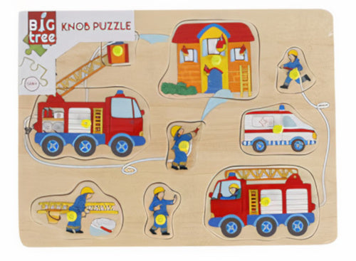 vormenpuzzel Brandweer junior hout 8 stukjes