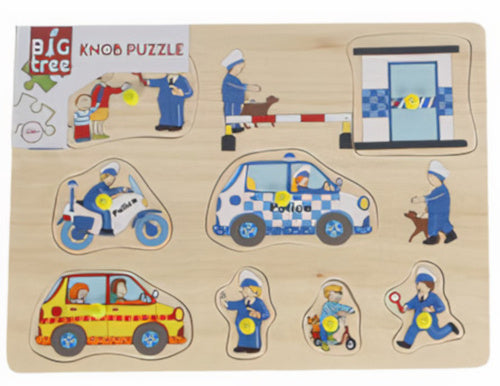 vormenpuzzel Politie junior hout 8 stukjes