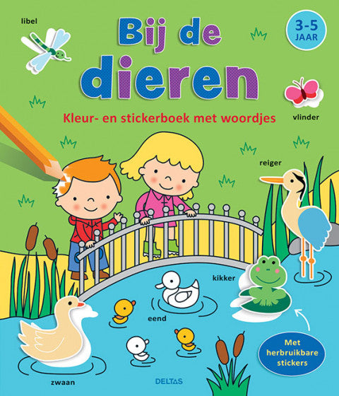 Deltas Kleur-Stickerboek Bij de Dieren