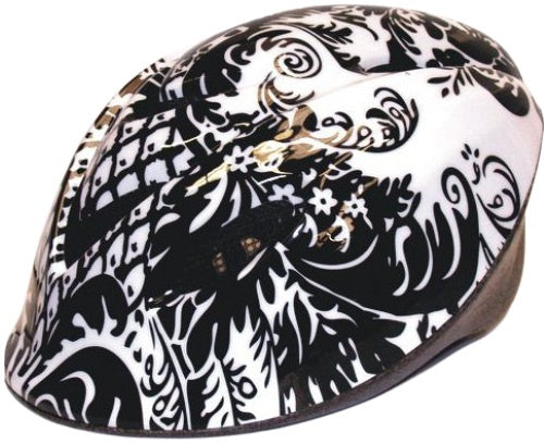 fietshelm meisjes polycarbonaat zwart/wit mt 50-56 cm