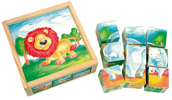 blokkenpuzzel Wilde Dieren junior 13 x 5 cm 10-delig