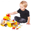 bouwvoertuig Multifunctioneel junior 25 cm hout geel 3-delig