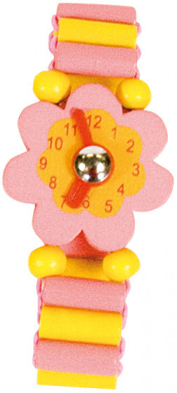 horloge junior 14 cm hout roze