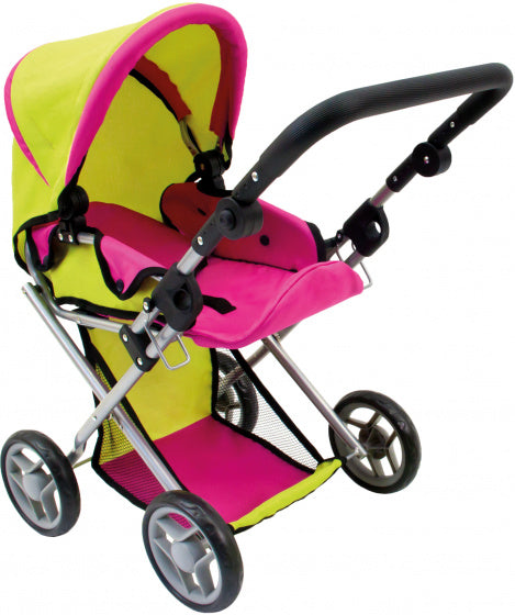 poppenwagen 30 x 30 x 10 cm groen/roze