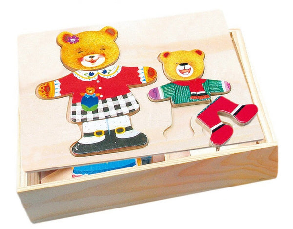 vormenpuzzel teddybeer 19 x 14 cm hout 36-delig