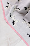 deken eenhoorn junior 140 cm katoen grijs