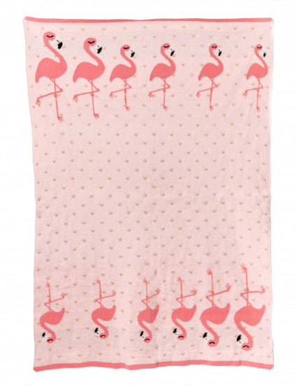 deken flamingo junior 90 cm katoen roze